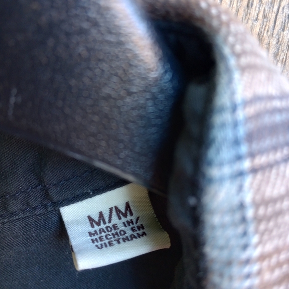 Weatherproof Vintage Men's Flannel Button- Size M Brown and Blue Plaid - Picture 3 of 7